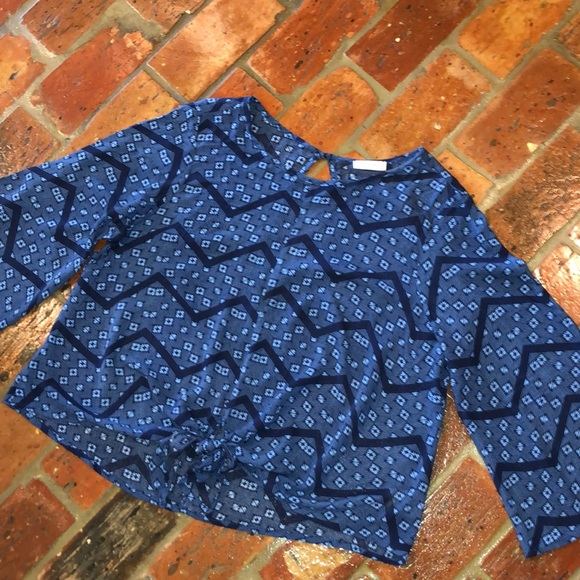 Soul Cake Boho bell sleeve tie waist top szL - Picture 2 of 10